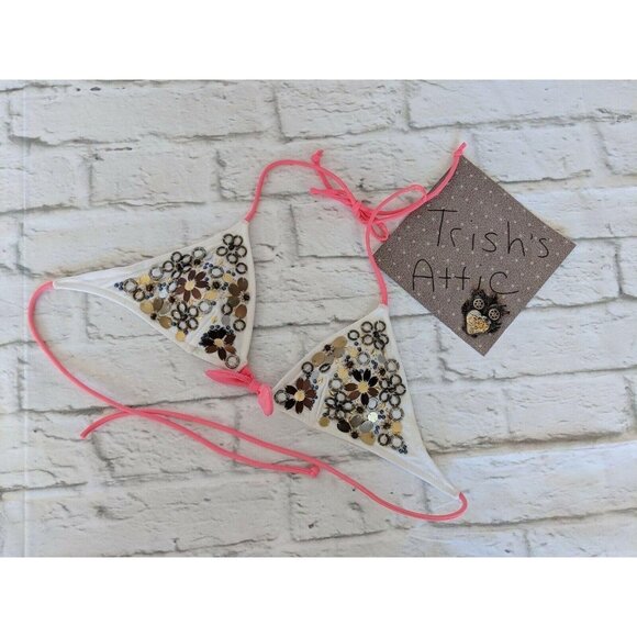 Victoria Secret Bikini Top Extra Small XS Boho embellished swimwear - Picture 4 of 8